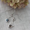 Silver and Labradorite Handmade Drop Earrings, semi-precious earrings