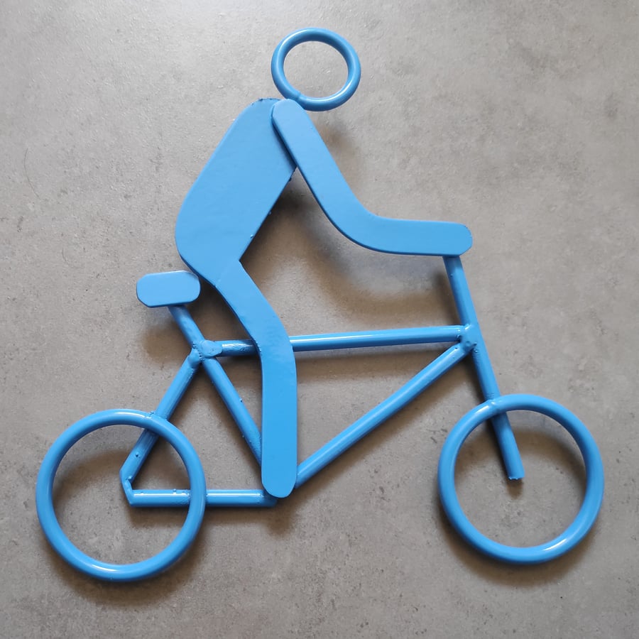 Handmade Steel Ornament Cyclist