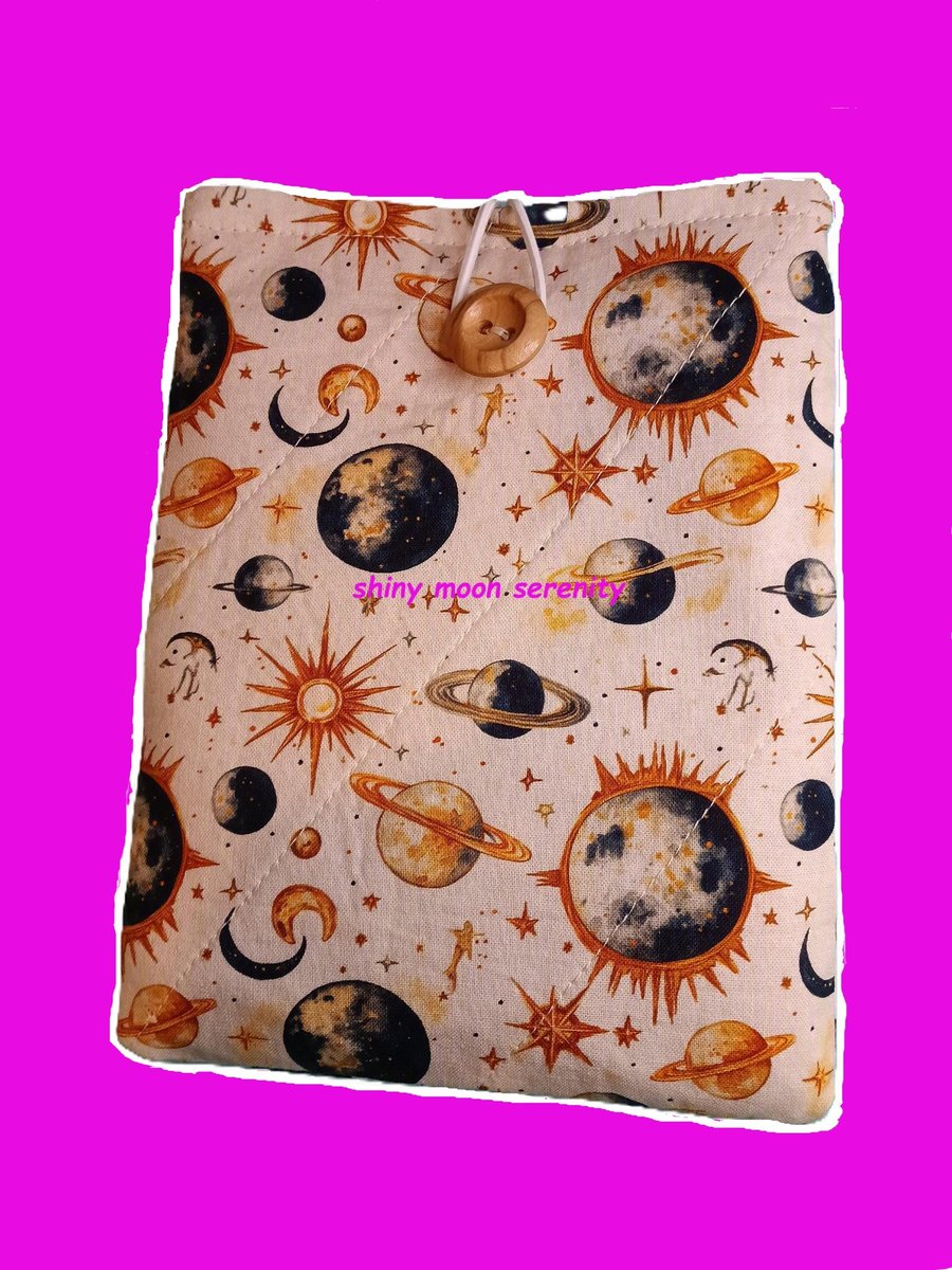 Planets Print on Cream Background, Book-Kindle Sleeve.