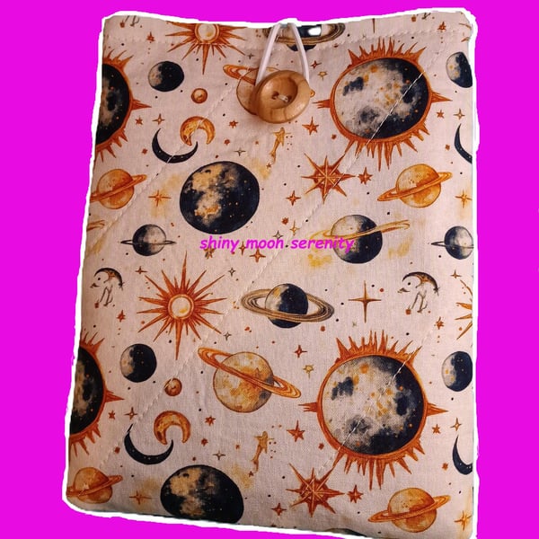 Planets Print on Cream Background, Book-Kindle Sleeve.