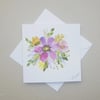 original art hand painted blank floral greetings card  ( ref FA 96 A4 )