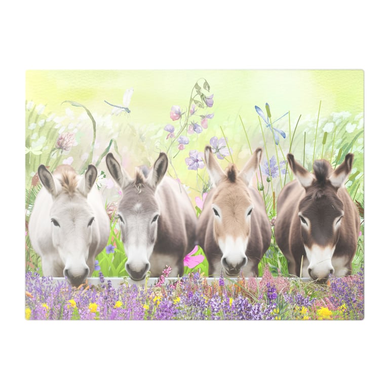 Just Bloomin’ Pals Horse Friends Glass Chopping Board
