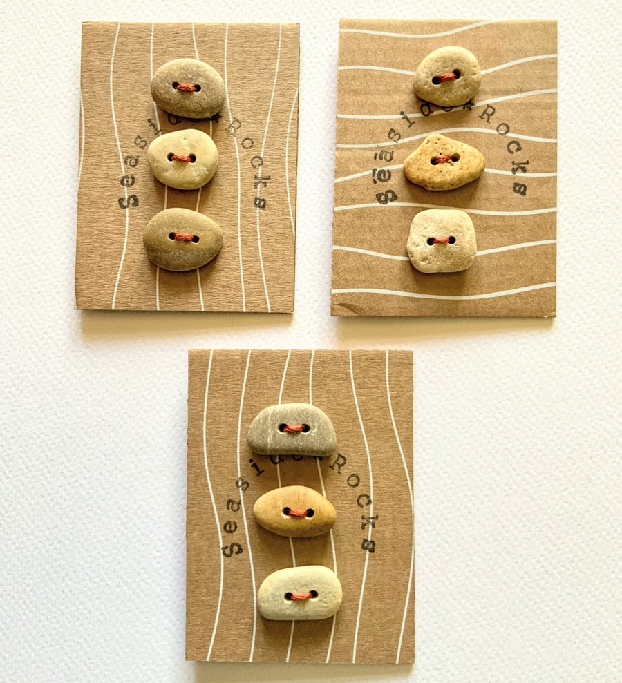 Beach Pebble Buttons Mixed Neutrals