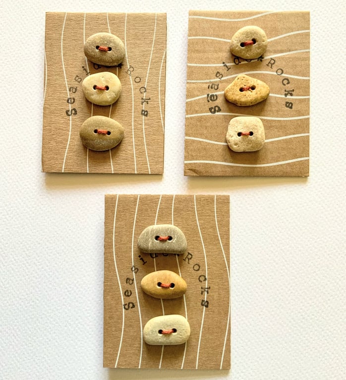 Beach Pebble Buttons Mixed Neutrals