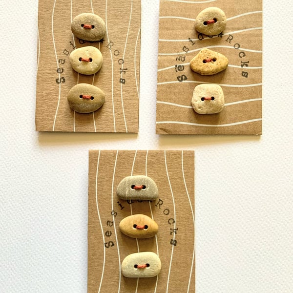 Beach Pebble Buttons Mixed Neutrals