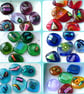6 Rainbow fused glass Dichroic decorated cabochons flat back nuggets jewellery - Image 5