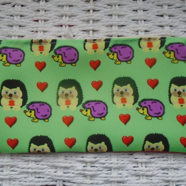 Love Hedgehogs Pencil Case or Small Make Up Bag.