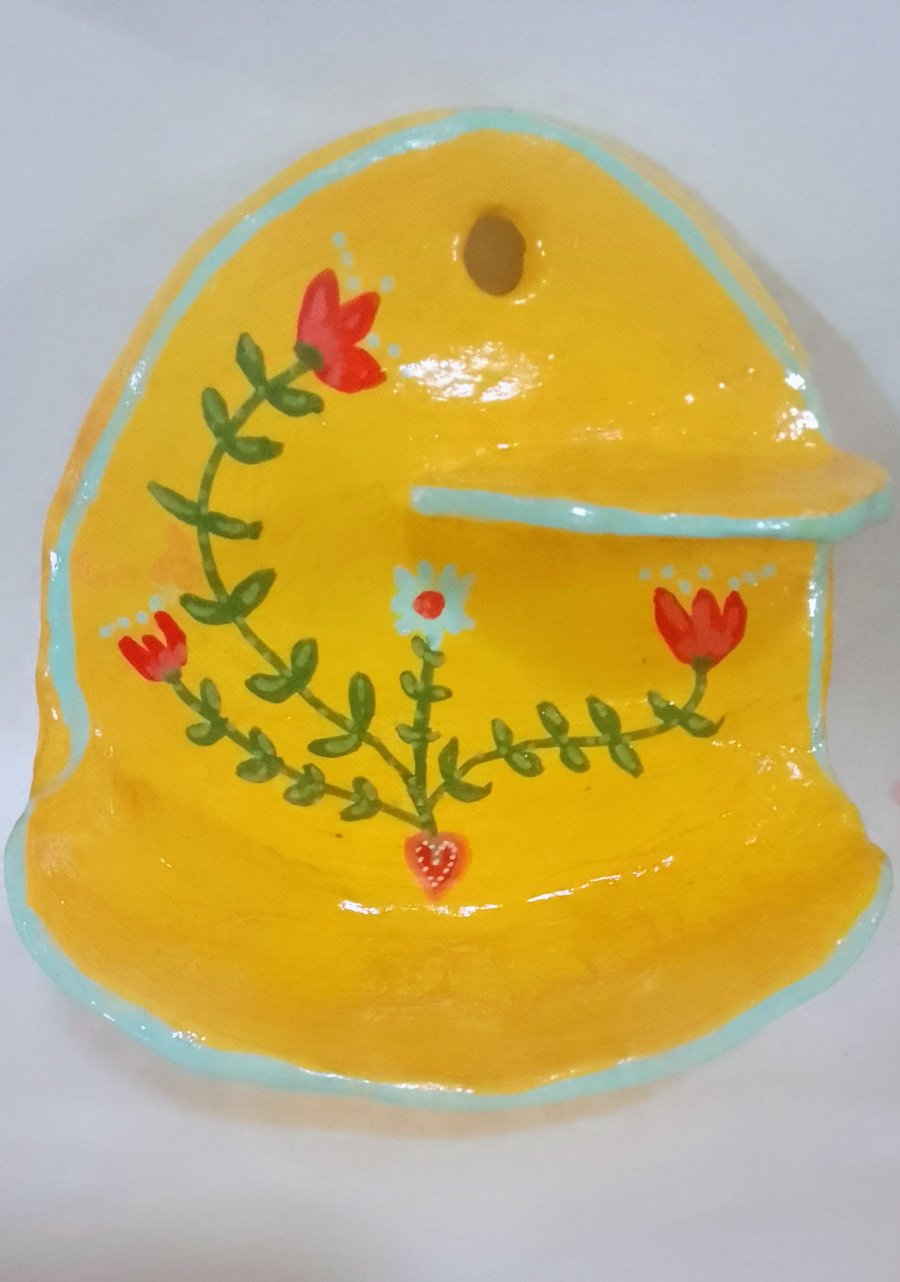 Mini Folk Art  Floral Ceramic Shelves 