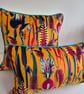 Printed Velvet Jungle Design Cushion Cover 