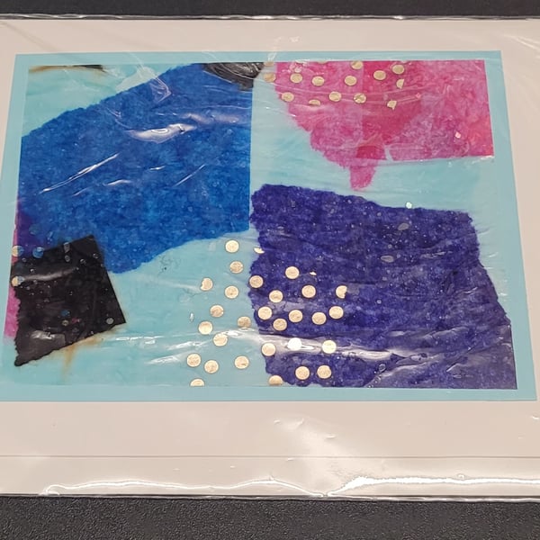 Handmade card glossy tissue paper design 