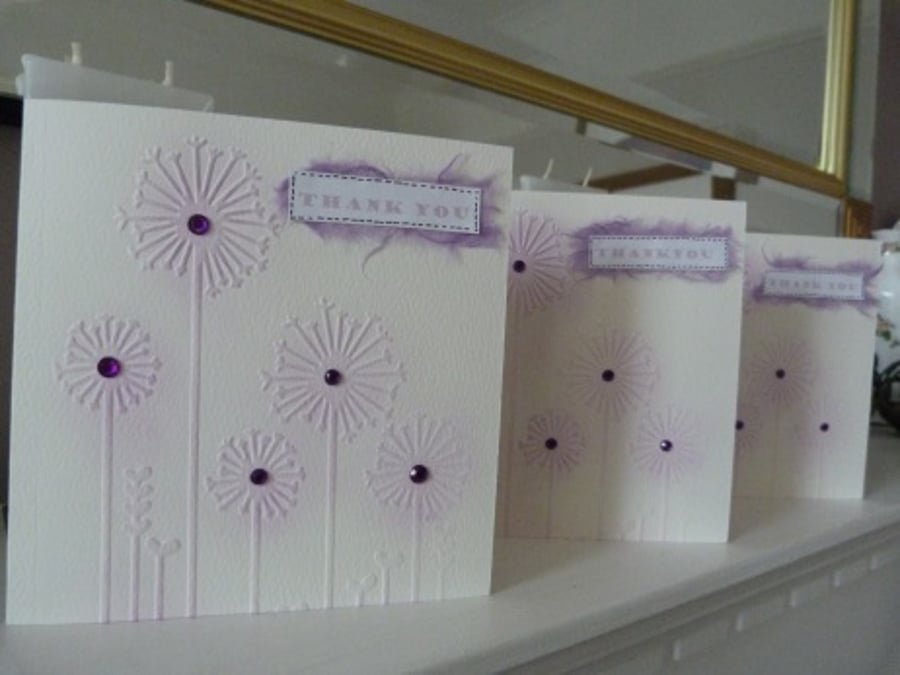 Pack of three Dandelion Thank You Cards