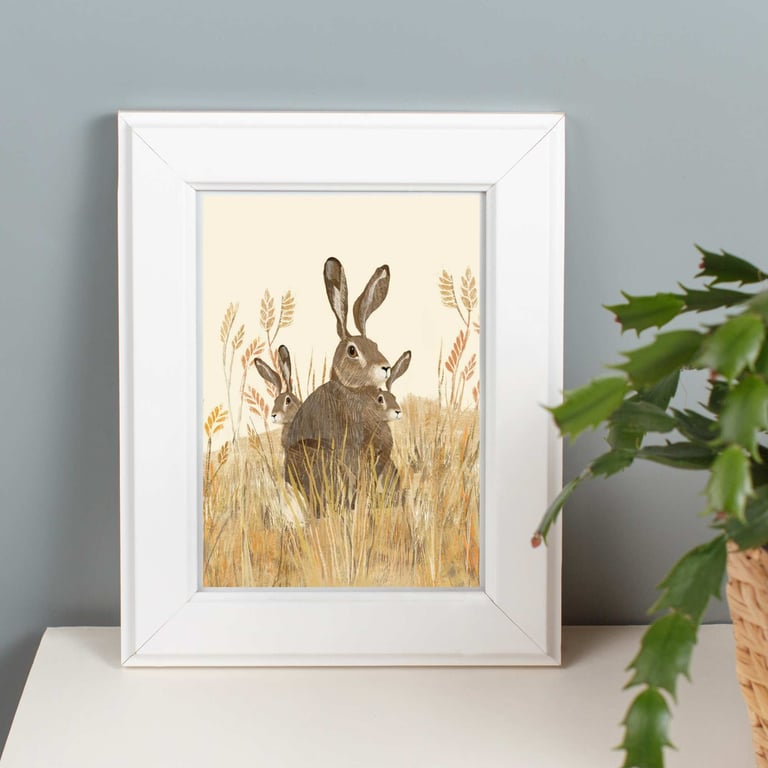 Hare art print art for the home art as gift