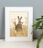 Hare art print art for the home art as gift