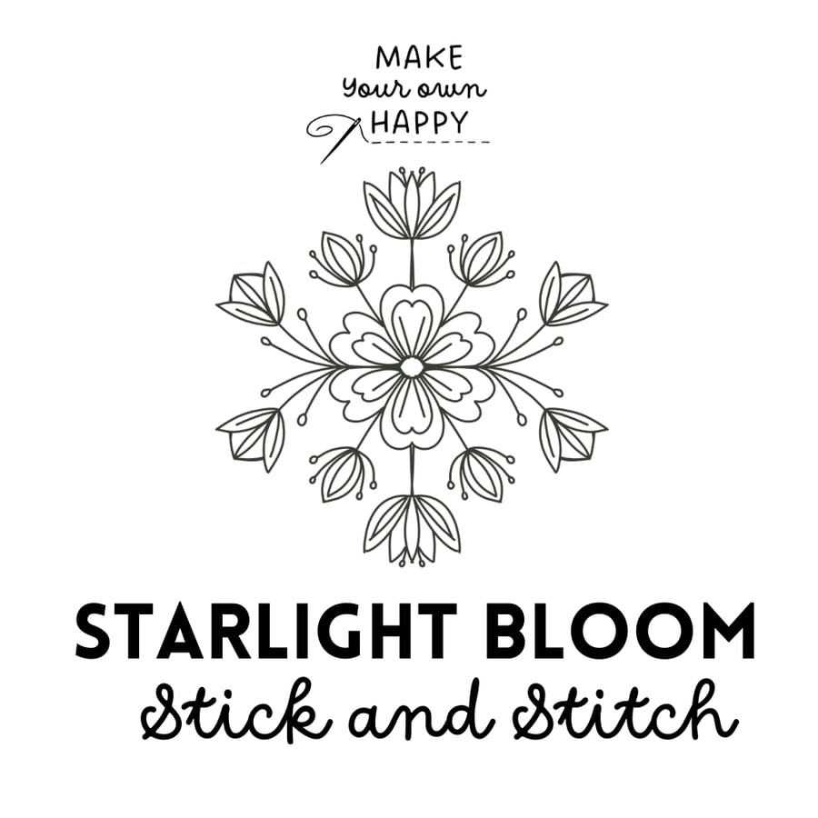 Starlight Bloom Stick & Stitch (Dissolvable Pattern for Embroidery)
