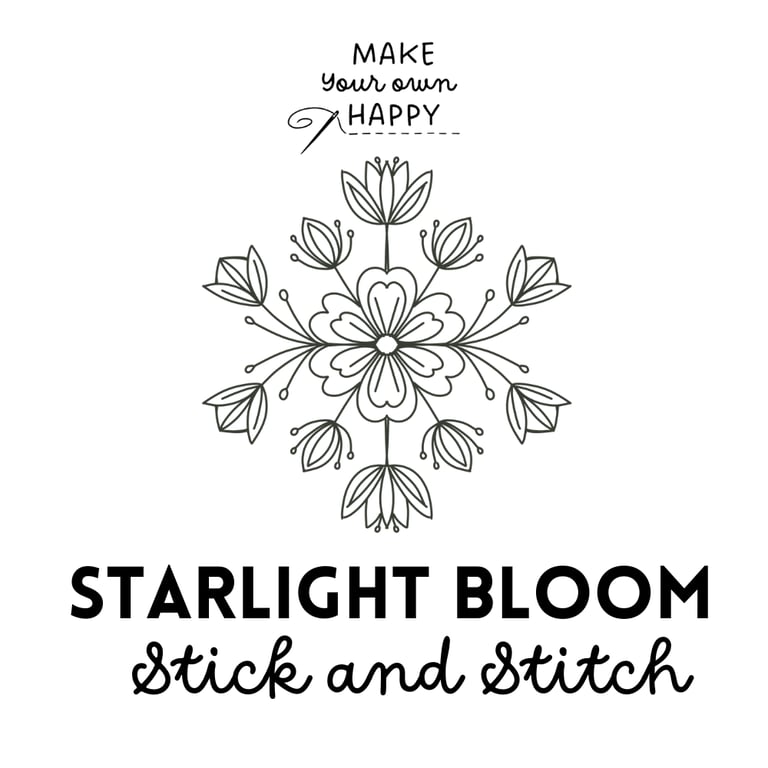 Starlight Bloom Stick & Stitch (Dissolvable Pattern for Embroidery)