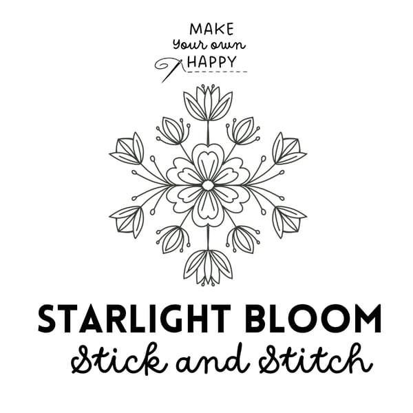 Starlight Bloom Stick & Stitch (Dissolvable Pattern for Embroidery)