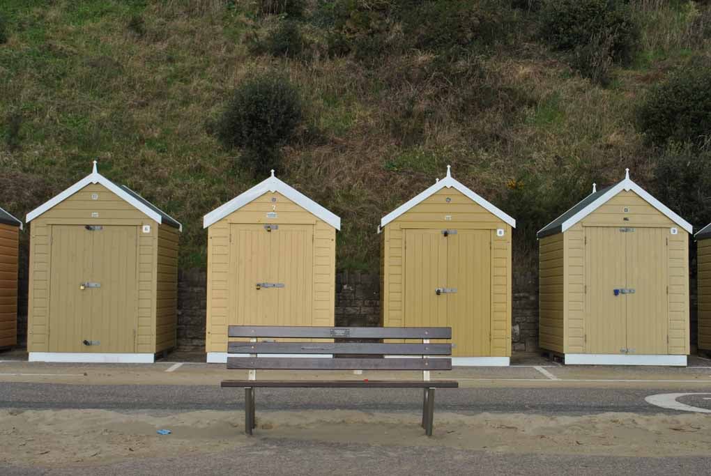 Bournemouth Beach Huts Dorset England UK 18"X12" Print