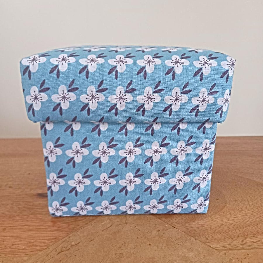 Modern fabric covered trinket box
