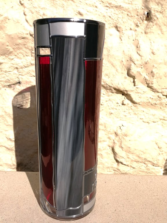 Bewitching is a 30cm Tall Art Deco Style Stained Glass effect Flower Vase