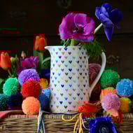 Love Hearts Farmhouse Jug - Hand Painted