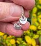 Small sterling silver drop earrings on handmade hooks - Image 5