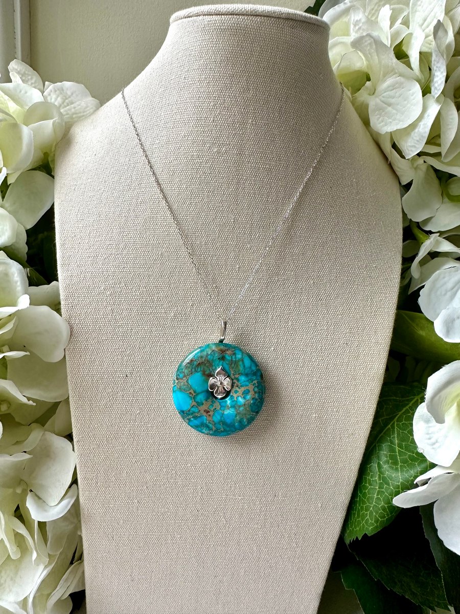Sea Sediment Jasper - Donut Pendant Necklace
