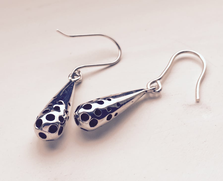 Silver Dangly Dotty Earrings