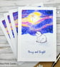 Christmas Cards - Set of 4 - Christmas Star, Polar Bear, Northern Lights