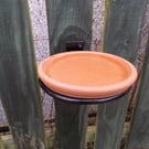 8 Inch Terracotta Bird Bath...........Wrought Iron (Forged Steel) Hand Crafted. 