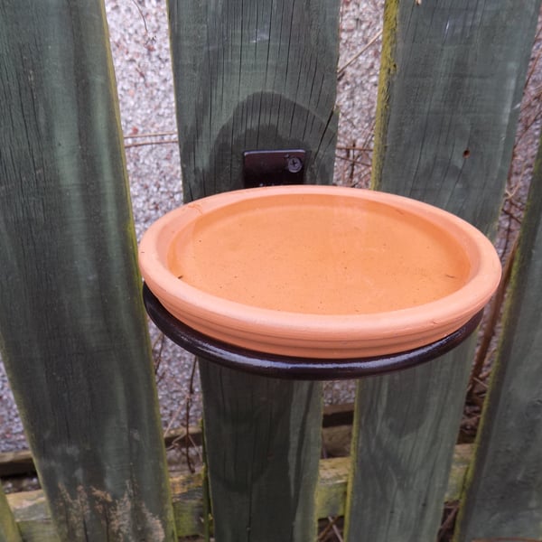 8 Inch Terracotta Bird Bath...........Wrought Iron (Forged Steel) Hand Crafted. 