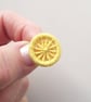 Dorset Buttons, Handmade, Yellow Cotton Thread on Brass Rings - Image 5