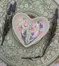 Sweet Pea hand-painted heart ceramic ring dish - Image 2