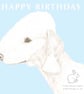 Roxy the Bedlington Terrier on Blue - Birthday Card - Image 1