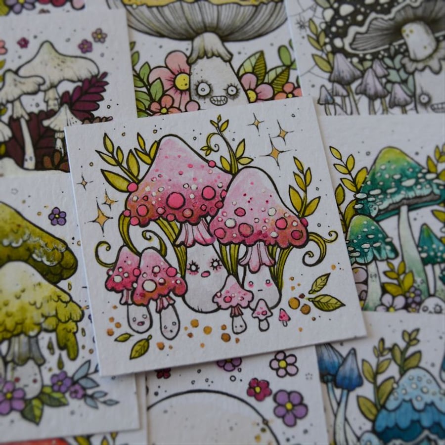 mushroom month - day 12 - original twinchie illustration