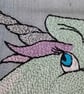  Unicorn Zippered Pouch Hand Embroidered onto Denim - Image 4
