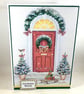 Handmade Christmas card - festive front door - Image 2