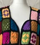 Multicoloured Long crocheted granny square cardigan - Image 3