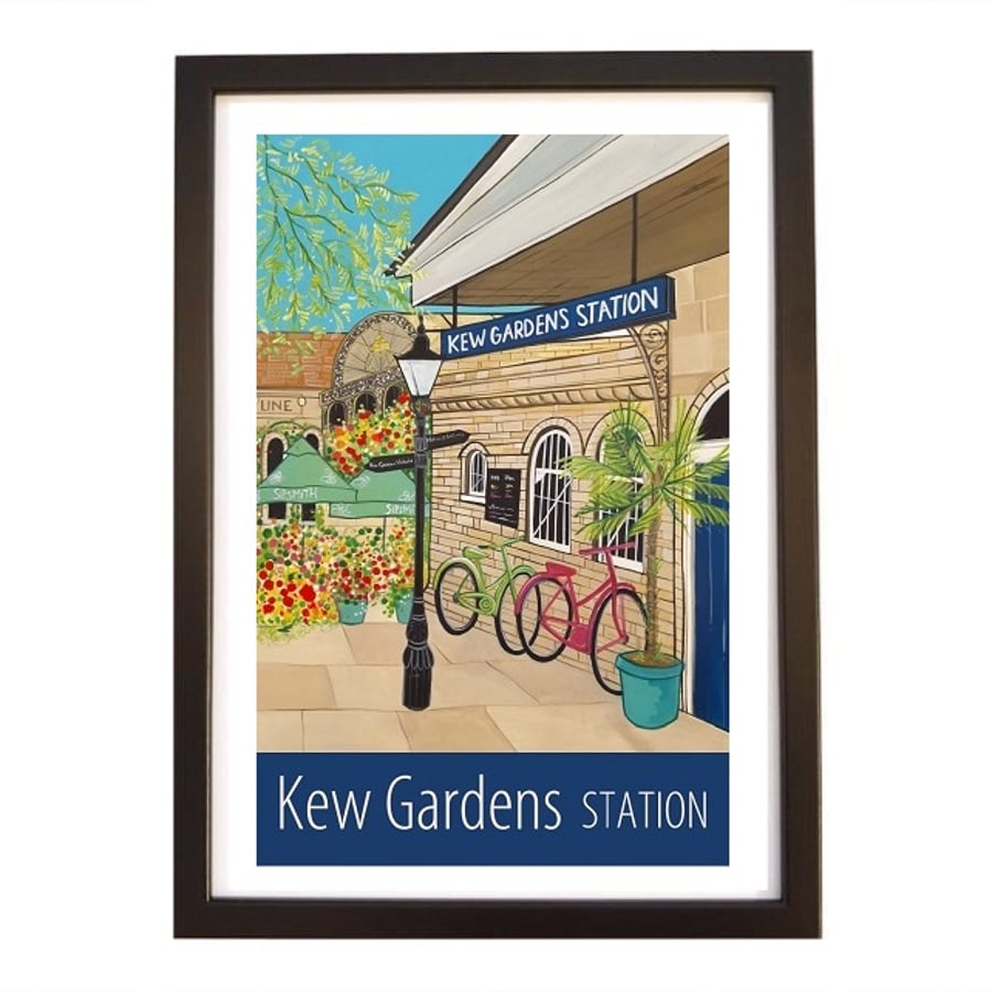 Kew Gardens Station travel poster print by Artist Susie West
