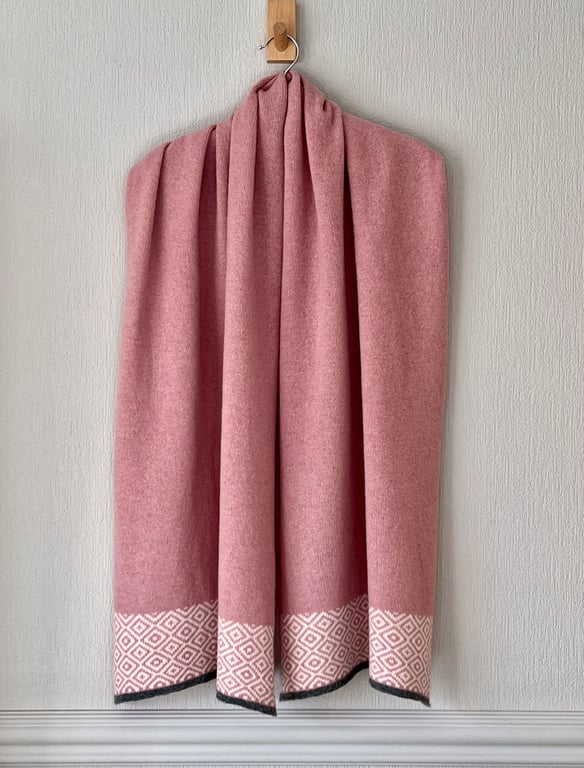 Shawl Scarf Wrap luxuriously soft merino lambswool calamine pink