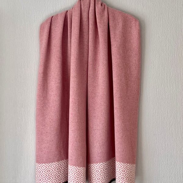 Shawl Scarf Wrap luxuriously soft merino lambswool calamine pink