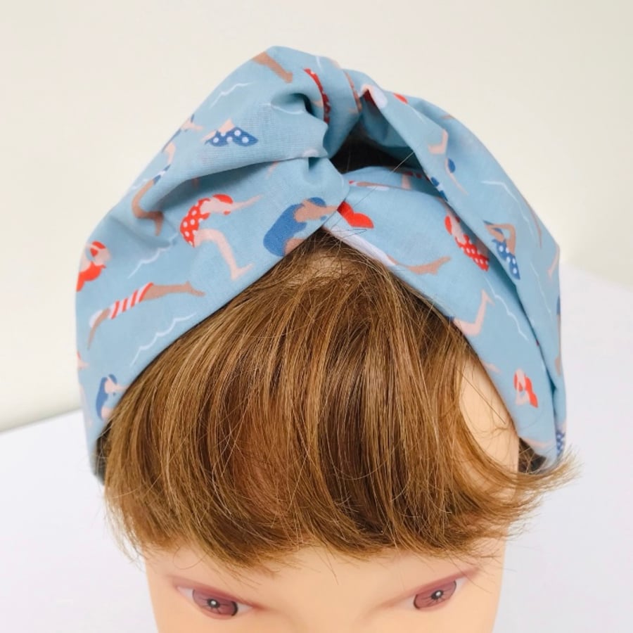 Handmade Swimming ladies turban headband, Gift for Wild Swimmer