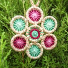 Christmas Decoration, Dorset Buttons, Red, Green, Gold