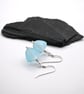 lampwork glass blue frosted cone earrings - Image 3