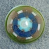 Fused Glass Palladium Foil Flower Brooch