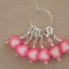 Crochet Stitch Markers Set of 6 Hearts Fimo