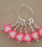 Crochet Stitch Markers Set of 6 Hearts Fimo