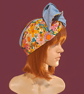 Retro Floral Denim Wire Headwrapb