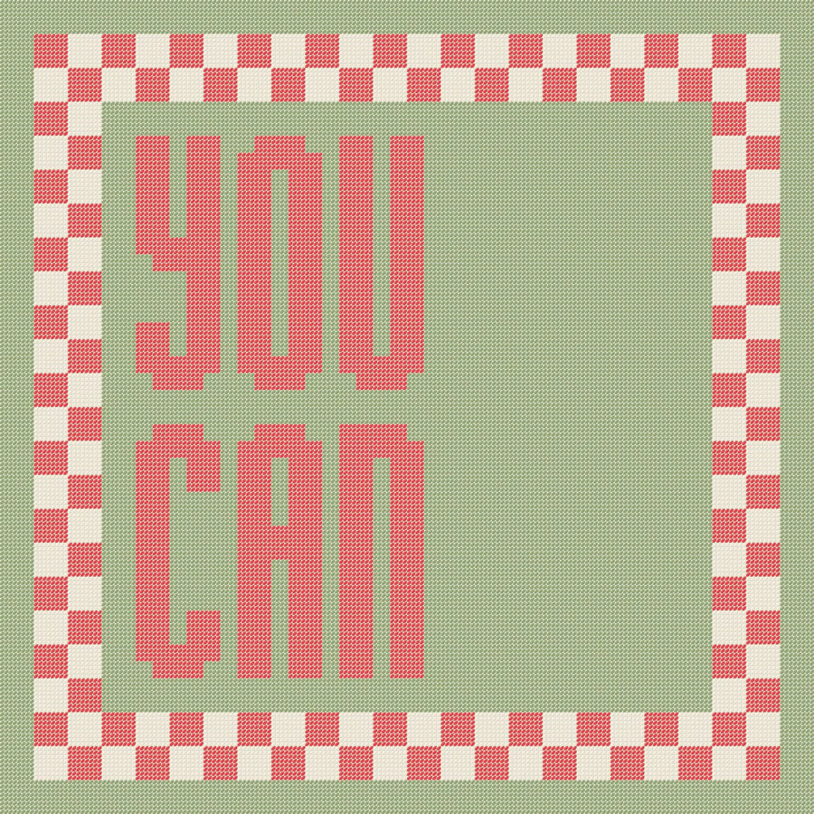 YOU CAN Needlepoint Cushion Pattern - Large Digital Tapestry Chart PDF