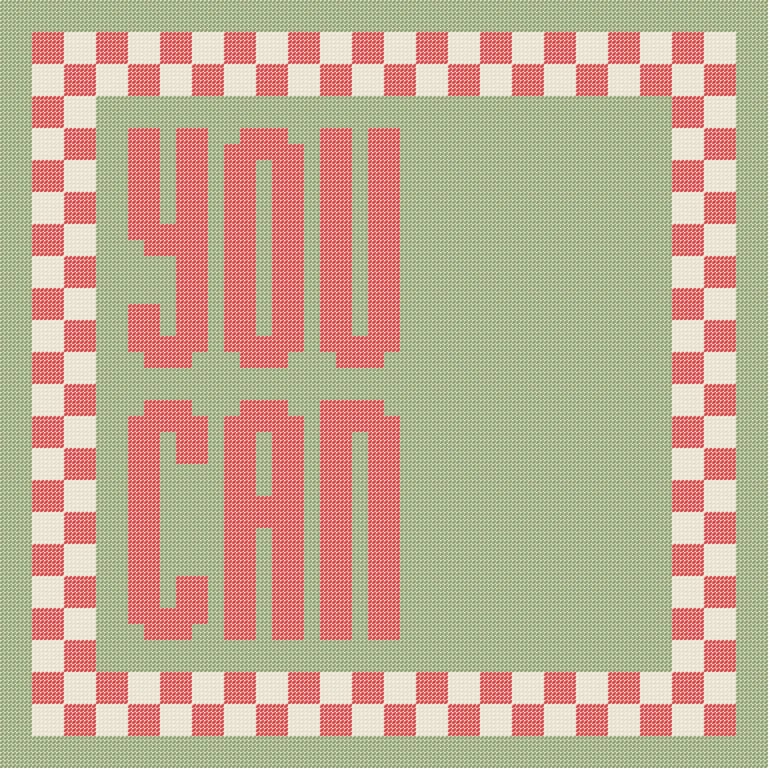 YOU CAN Needlepoint Cushion Pattern - Large Digital Tapestry Chart PDF