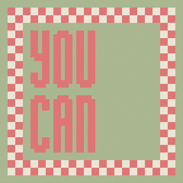 YOU CAN Needlepoint Cushion Pattern - Large Digital Tapestry Chart PDF